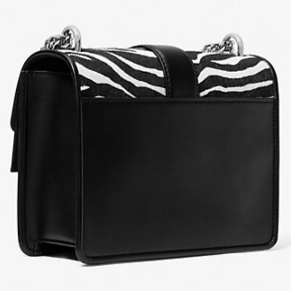 MK Greenwich Small Zebra Print Calf Hair Crossbody Bag - Picture 3 of 16
